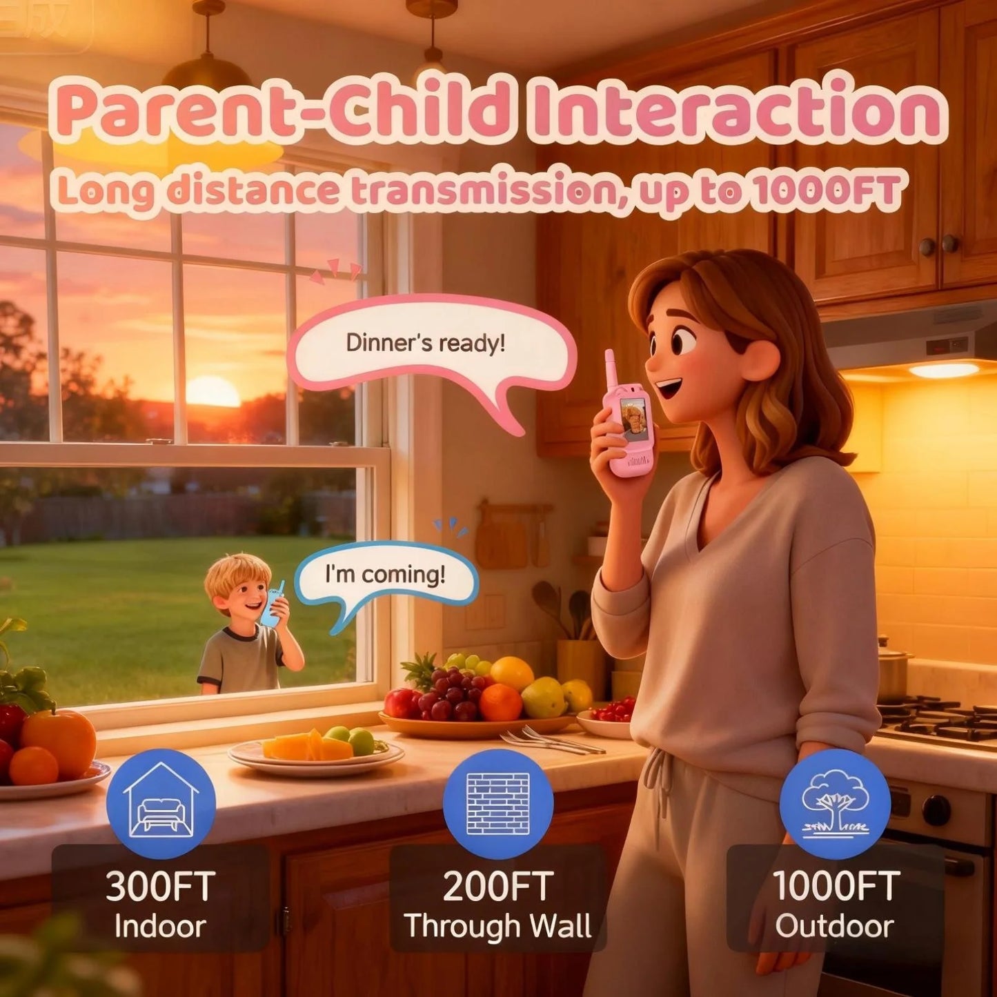 Video Walkie Talkies for Child, Handheld 2 Pack Rechargeable Video Walkie Talkies with Screen for Indoor Play, Camping, Hiking, Travel