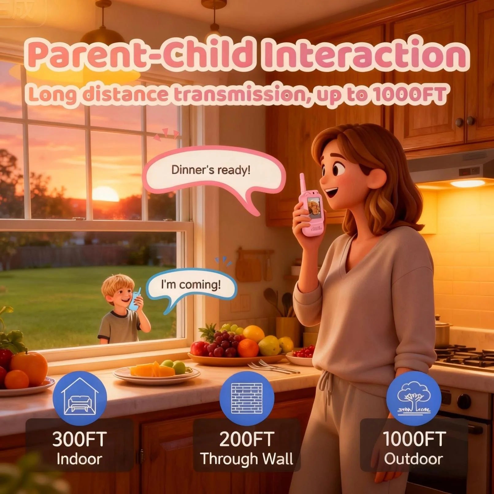 Video Walkie Talkies for Child, Handheld 2 Pack Rechargeable Video Walkie Talkies with Screen for Indoor Play, Camping, Hiking, Travel